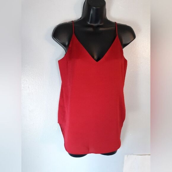 Express red vneck lined tank top - Picture 1 of 4